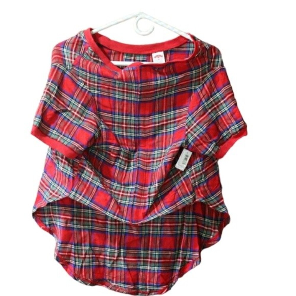 Holiday Time Red Plaid Christmas Morning Dog Pajama Top Jacket 2X Large Dog